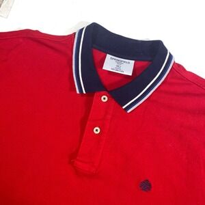 Springfield Original Polo Shirt Mens XL Short Sleeve‎ Red Blue Trim Casual